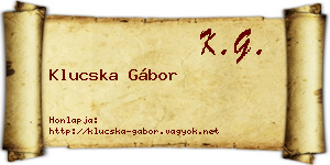 Klucska Gábor névjegykártya
