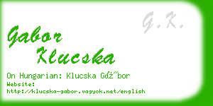 gabor klucska business card